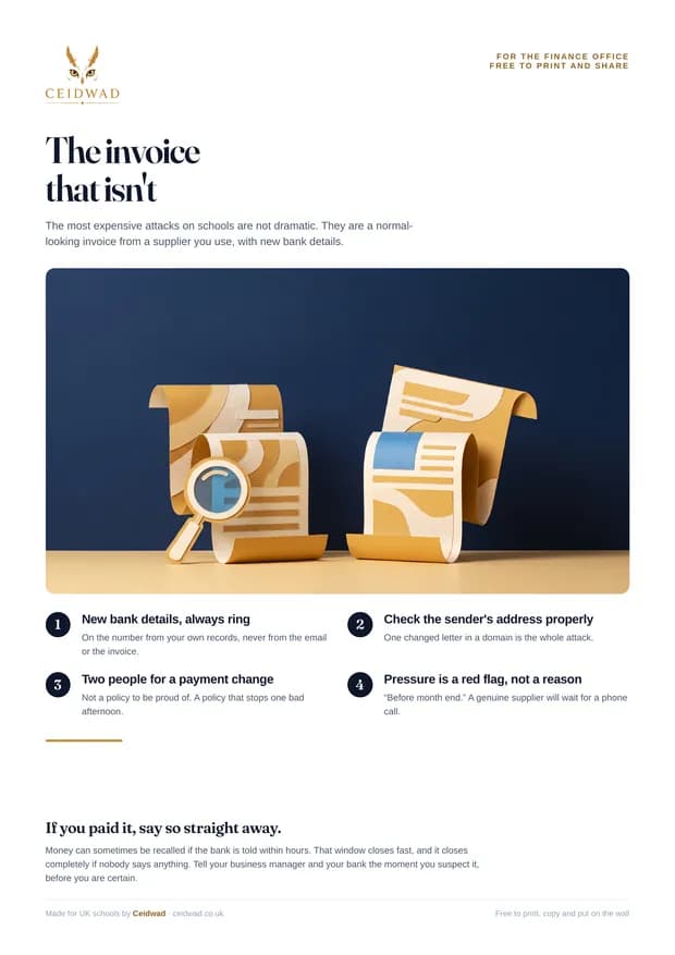 The invoice that isn't — A3 poster